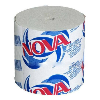 Бумага туалетная Nova рулон 80х90/45мм без втулки1-слой серая Унипак Сервис Пенза