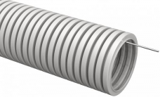 Труба для проводки гофрированная ПВХ 16мм с протяжкой серый 10м (упак) CTG20-16-K41-010I
