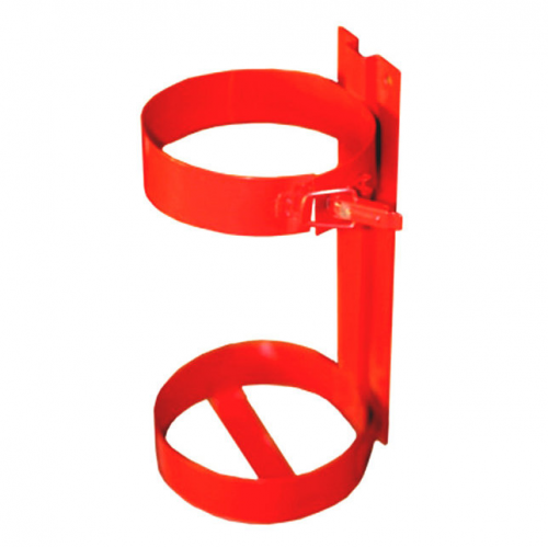Кронштейн огнетушителя ОП-5 мет. h365мм (2 кольца ф160) красный