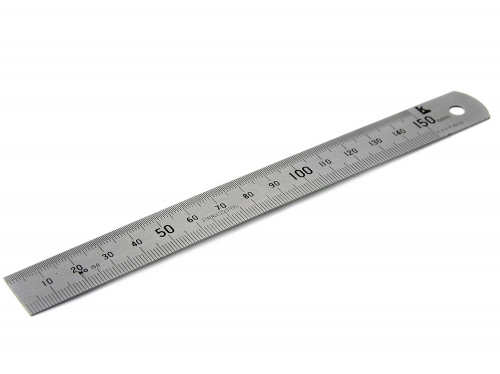 Линейка металлическая 150мм 2-шкалы ц.д.1мм b19 