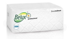 Полотенца бумажные Belux 2-слоя Z-сложение лист 200шт 20х22см с тиснением белый 1/16