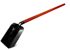 Лопата пожарная совковая стальная эм.черная с красным черенком