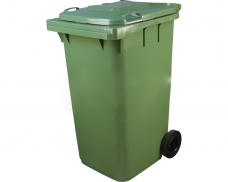 Контейнер для мусора пластик 240л с крышкой на колесах зеленый MGB-240
