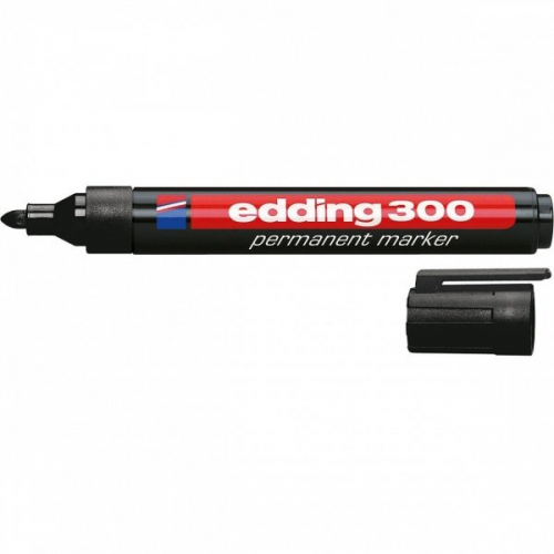 Маркер промышленный Edding 300 черный заправка круглый 1,5-3мм перманентный пластик