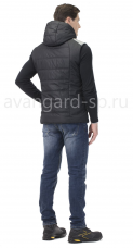 Жилет Хэдвей мужской утепленный Avaloft тк.Dewspo молния капюшон черный+серый меланж