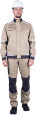 Куртка Турбо Safety мужская бежевый+т.серый