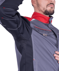 Куртка Турбо Safety мужская серый+черный+красный