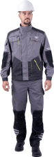 Куртка Эдванс мужская Томбой-245 налокотники Полиамид-165 стойка серый+т.серый+черный